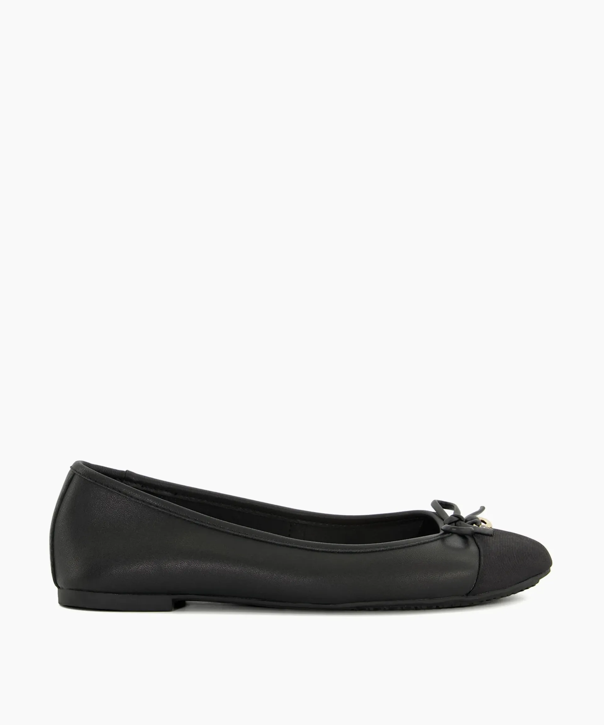 Dune London Ballet Pumps>Hallo - Black Black Leather