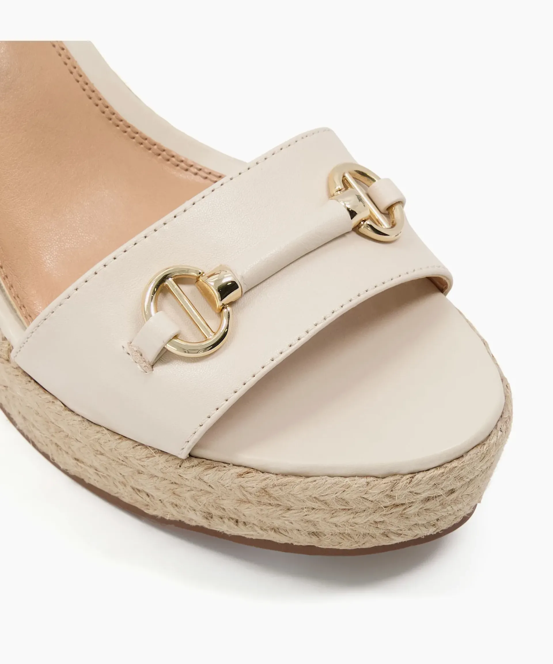 Dune London Wedge Sandals>Kai - Ecru Neutral Leather