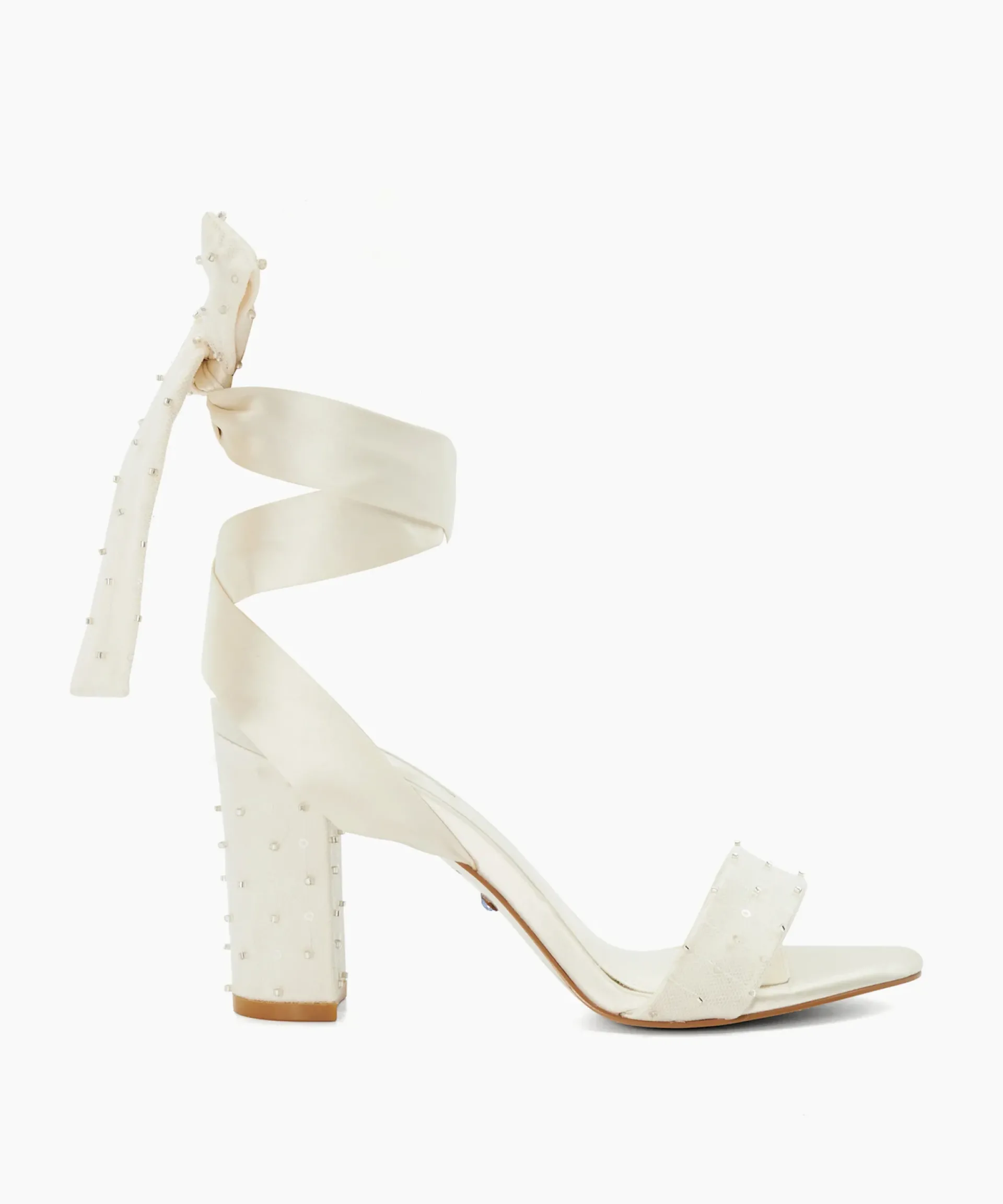Dune London Block Heeled Sandals>Melodies - Ivory White