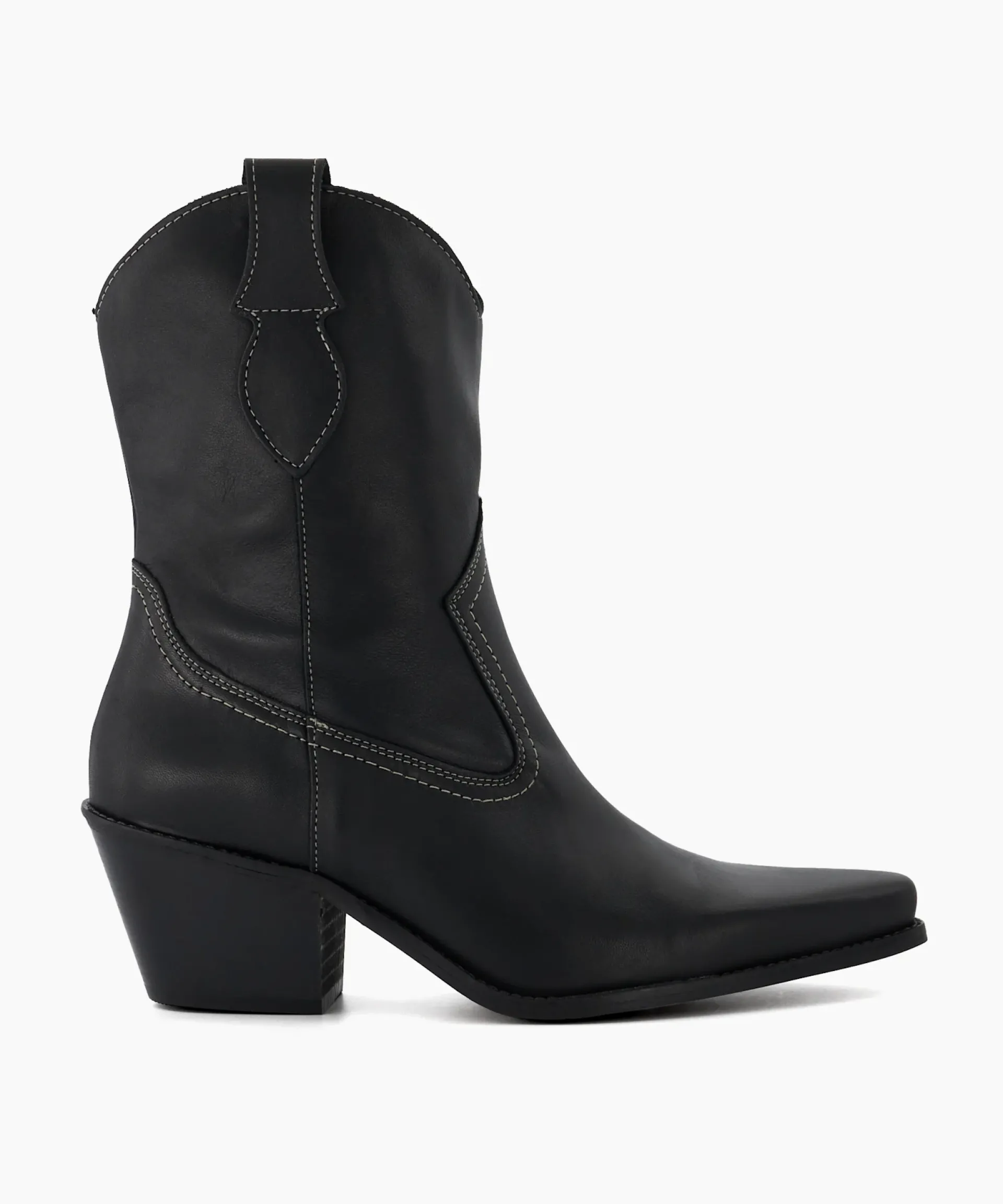 Dune London Western Cowboy Boots>Pardner - Black Black Leather