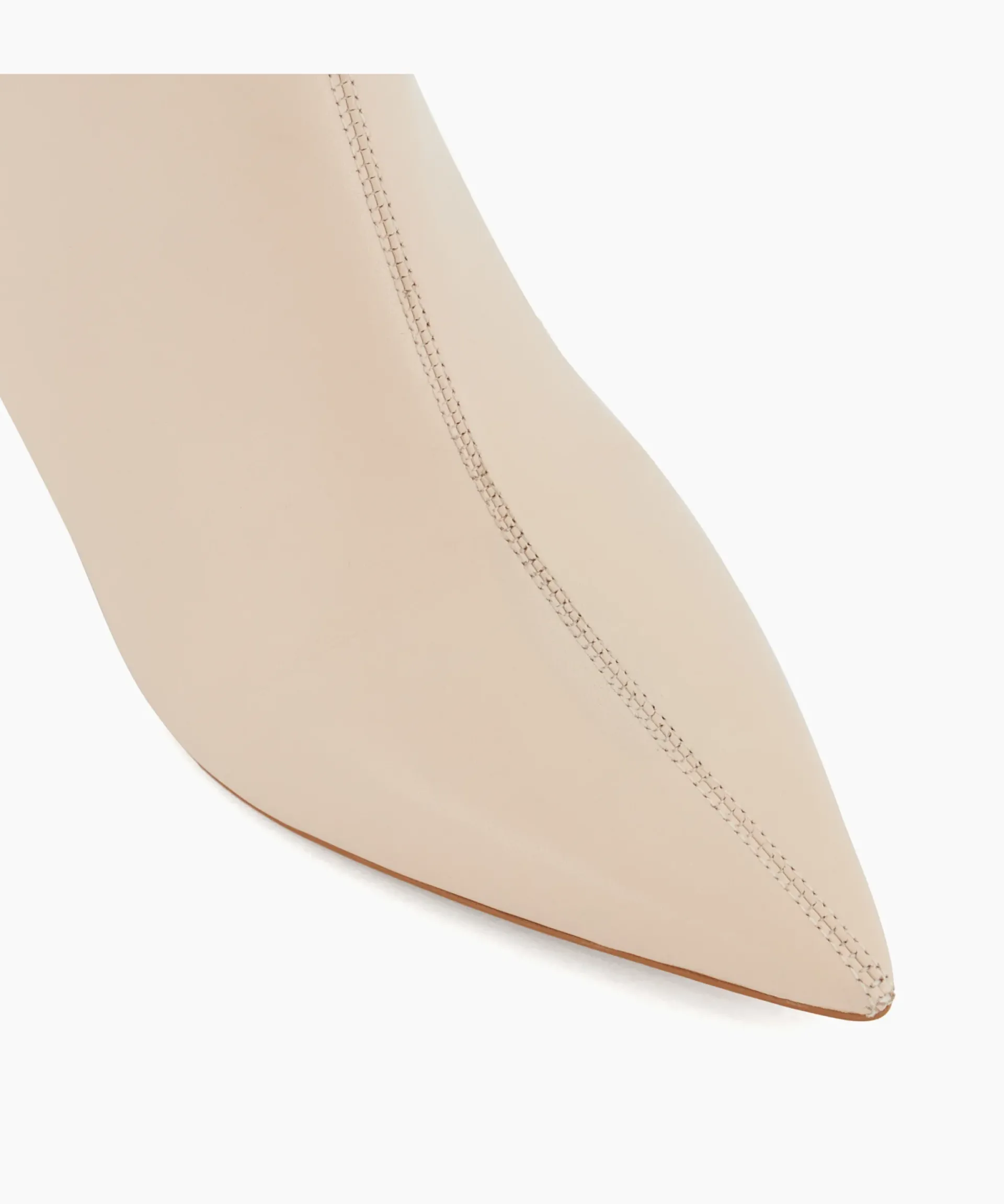 Dune London Knee High Boots>Smooth - Ecru Neutral